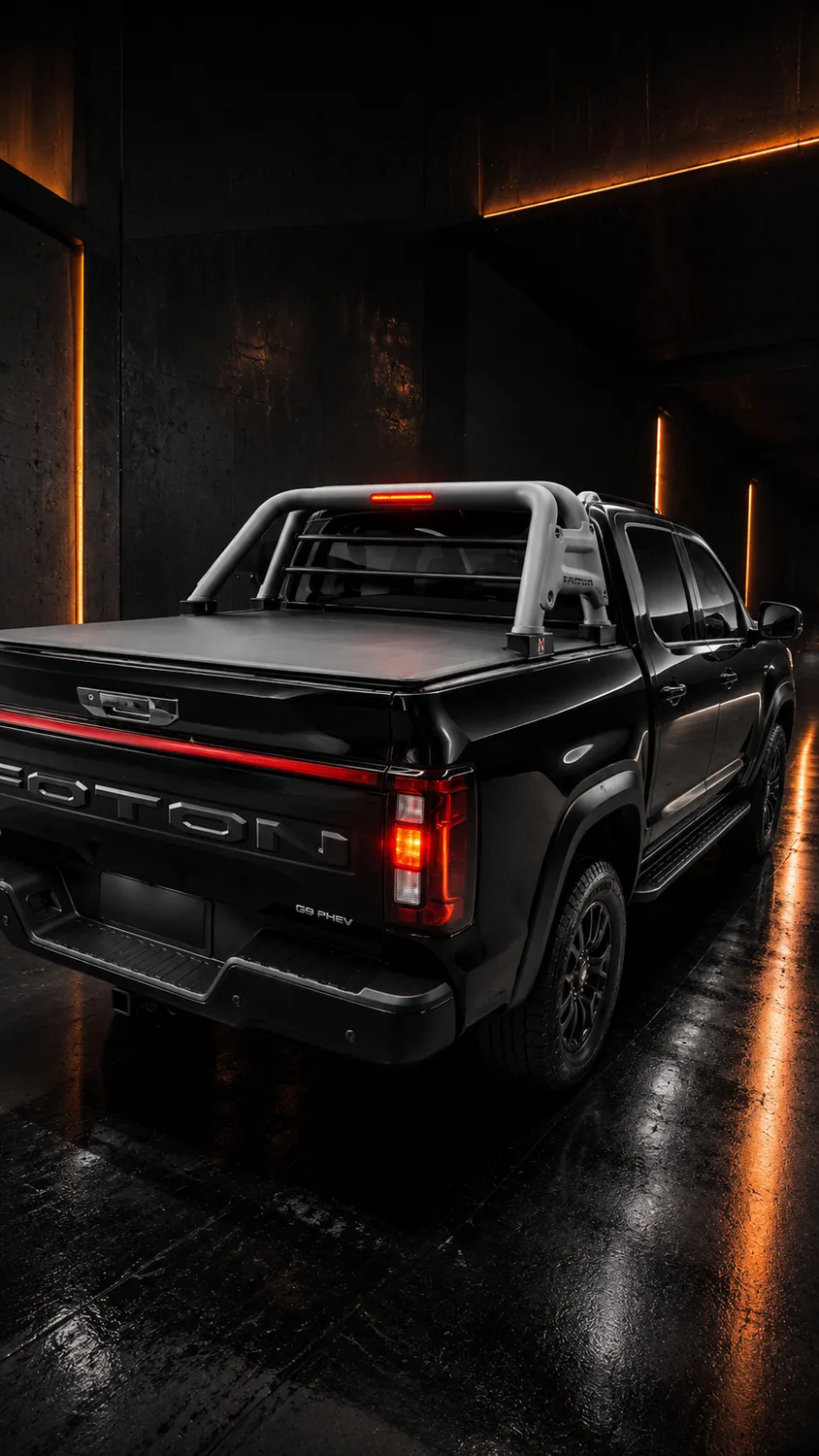 Pickup equipada con barra antivuelco