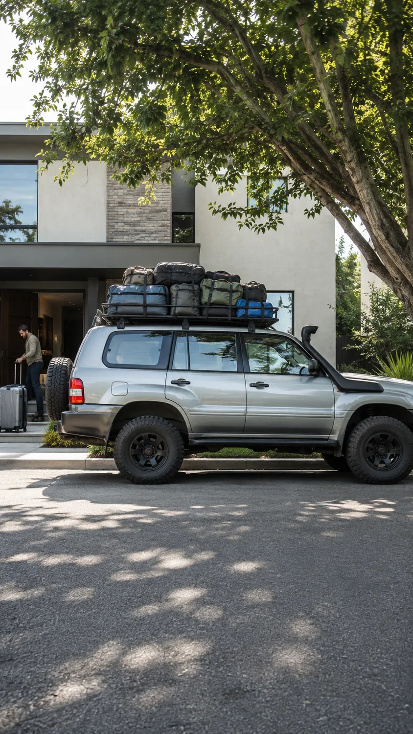 SUV con sistema de carga para viajes